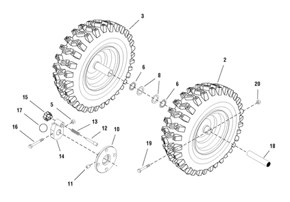 Wheels And Tires Group Diagram and Parts List for 1695576 2008 Briggs and Stratton Snow Blower
